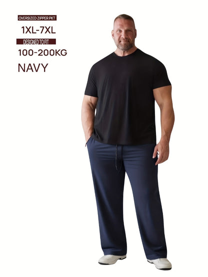 Men's Casual Trousers - Elastic Waist With Pockets