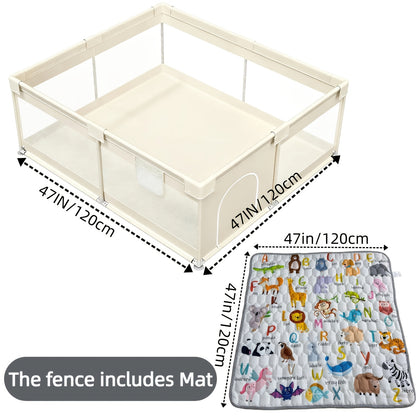 Large Baby Playpen 71 71inch 3 Sizes Grey Color Activity Fence Play Yard Soft - product view 7