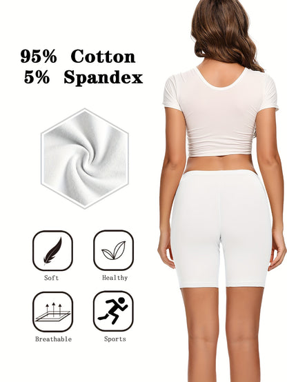 Molasus Womens Cotton Boxer Shorts Underwear Anti Chafing Bike Shorts Pack of 4
