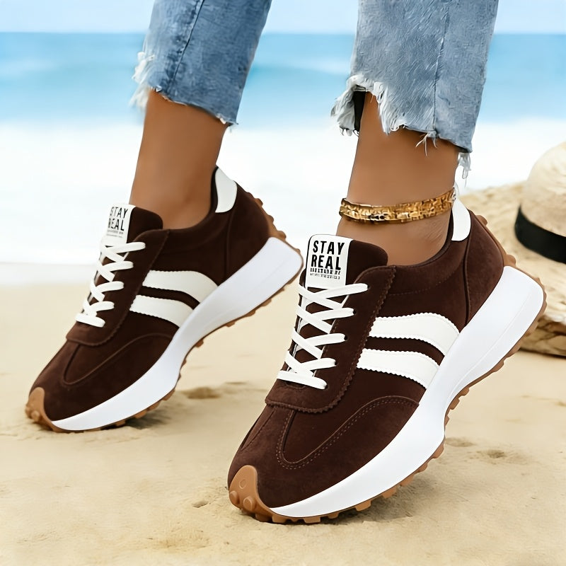 Introducing The Latest Women'S Athletic Casual Footwear, Featuring a Fashionable Thick Sole That Adds Height. These Retro-Style Shoes Are Perfect for Both Outdoor Activities And Everyday Use, Women Shoes, Sneakers