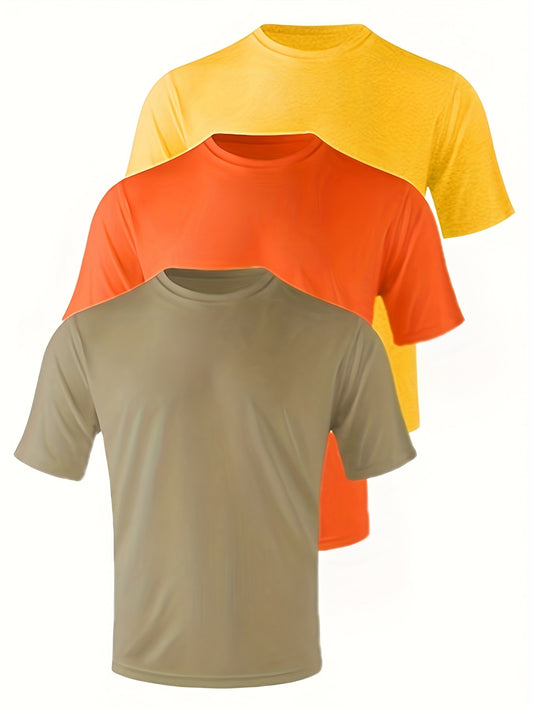 3 Pack Men's Quick Dry UPF 50 T Shirts Moisture Wicking Crew Neck Short Sleeve – main product image