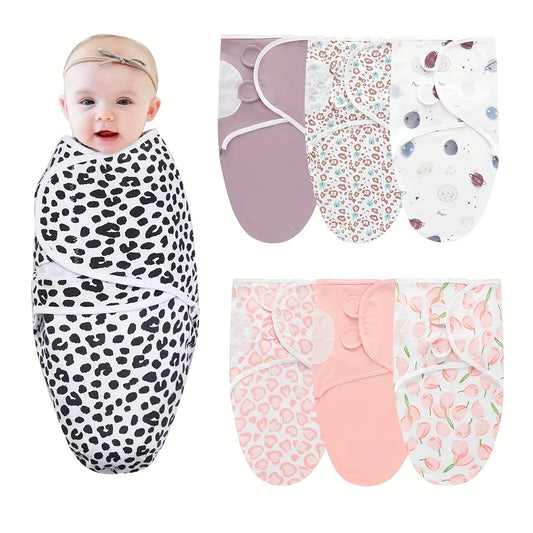 3-Pack Newborn Swaddling Blankets - Womb-Like Wrap Design – main product image