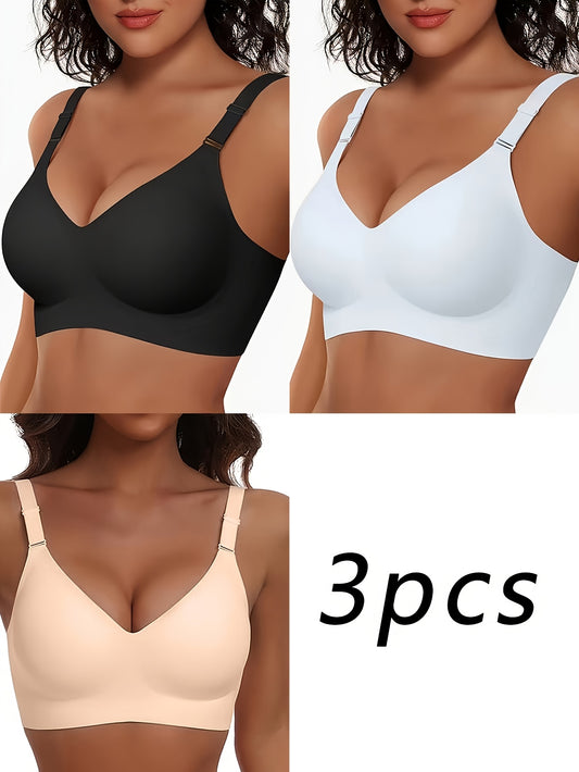 3 Women'S Jelly Bras Seamless And Traceless Comfortable And Soft With Supportive – main product image