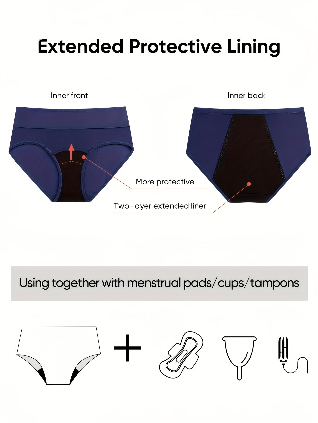 8pcs Womens Period Panties, Breathable Leakproof Menstruation Period Briefs, Mid Waist & Elegant Rose Print Style, Women's Underwear & Lingerie