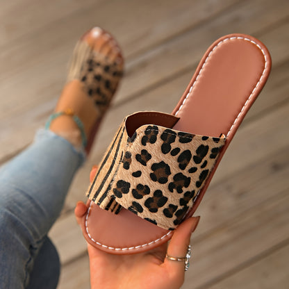Quick Delivery, Summer Fashionable Women'S Shoes Include Leopard Print Zebra Print Sandals, Casual Flat Slippers, One Foot Shoes, Outdoor Vacation Beach Sandals, Women'S Water Shoes, Women'S Shoe Prices, Summer Essentials