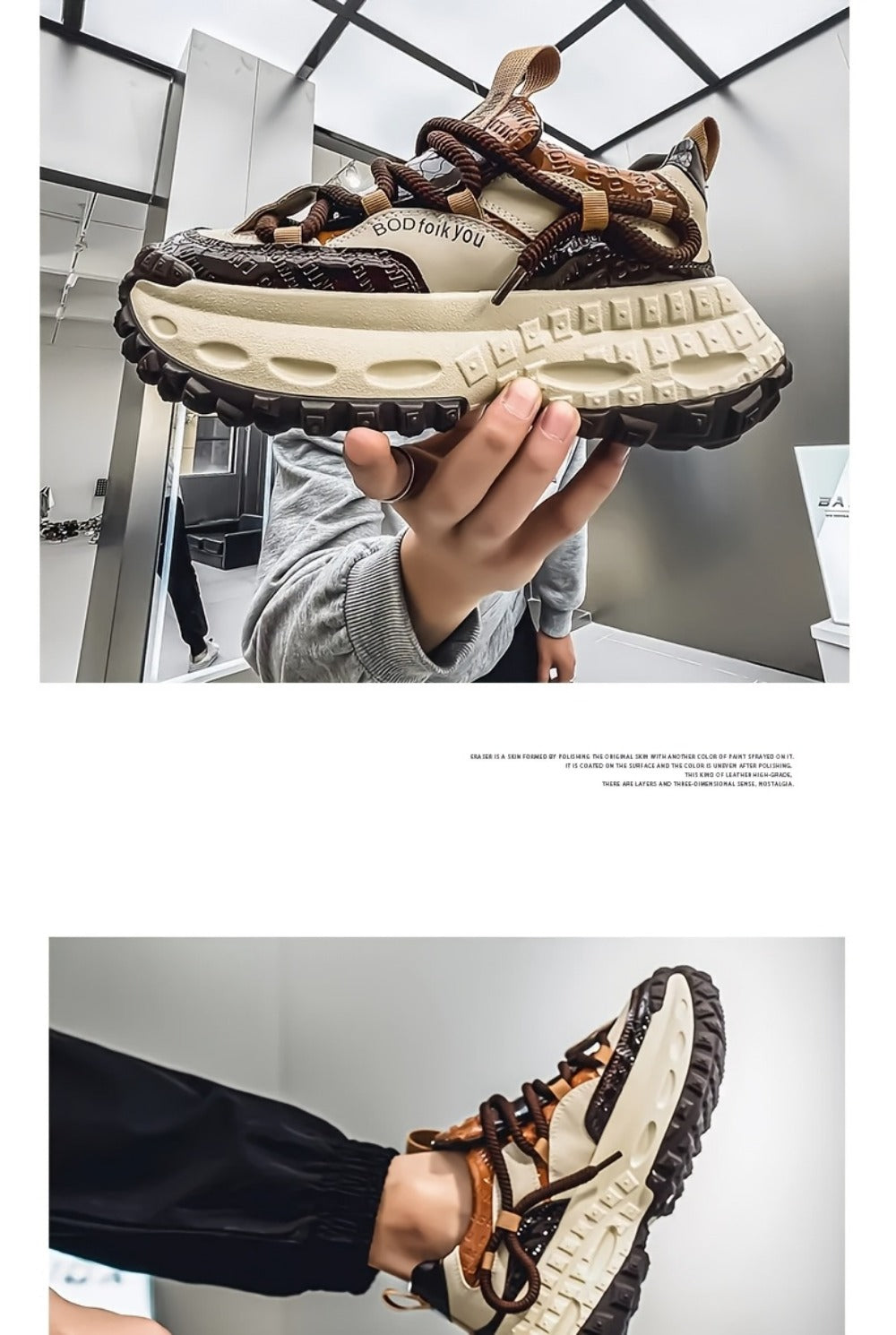 Men's Sneakers - Non-Slip Sole Platform Sole for Outdoor & Travel 515301