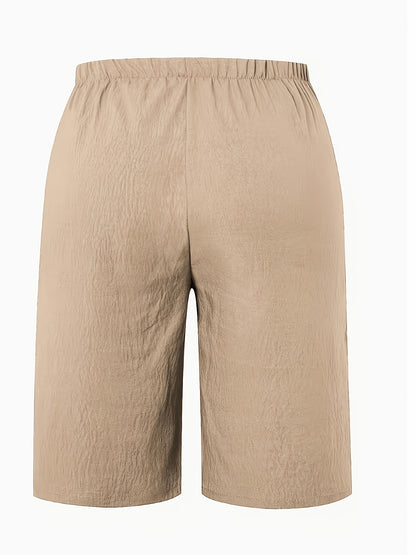 Women's Khaki + Black Polyester Shorts - product view 14