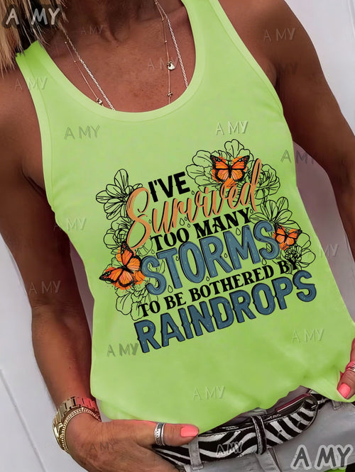 Women's Light Grey Polyester Printed Sleeveless Tank Top - product view 1