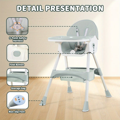 Baby High Chair - Portable Foldable Children Are