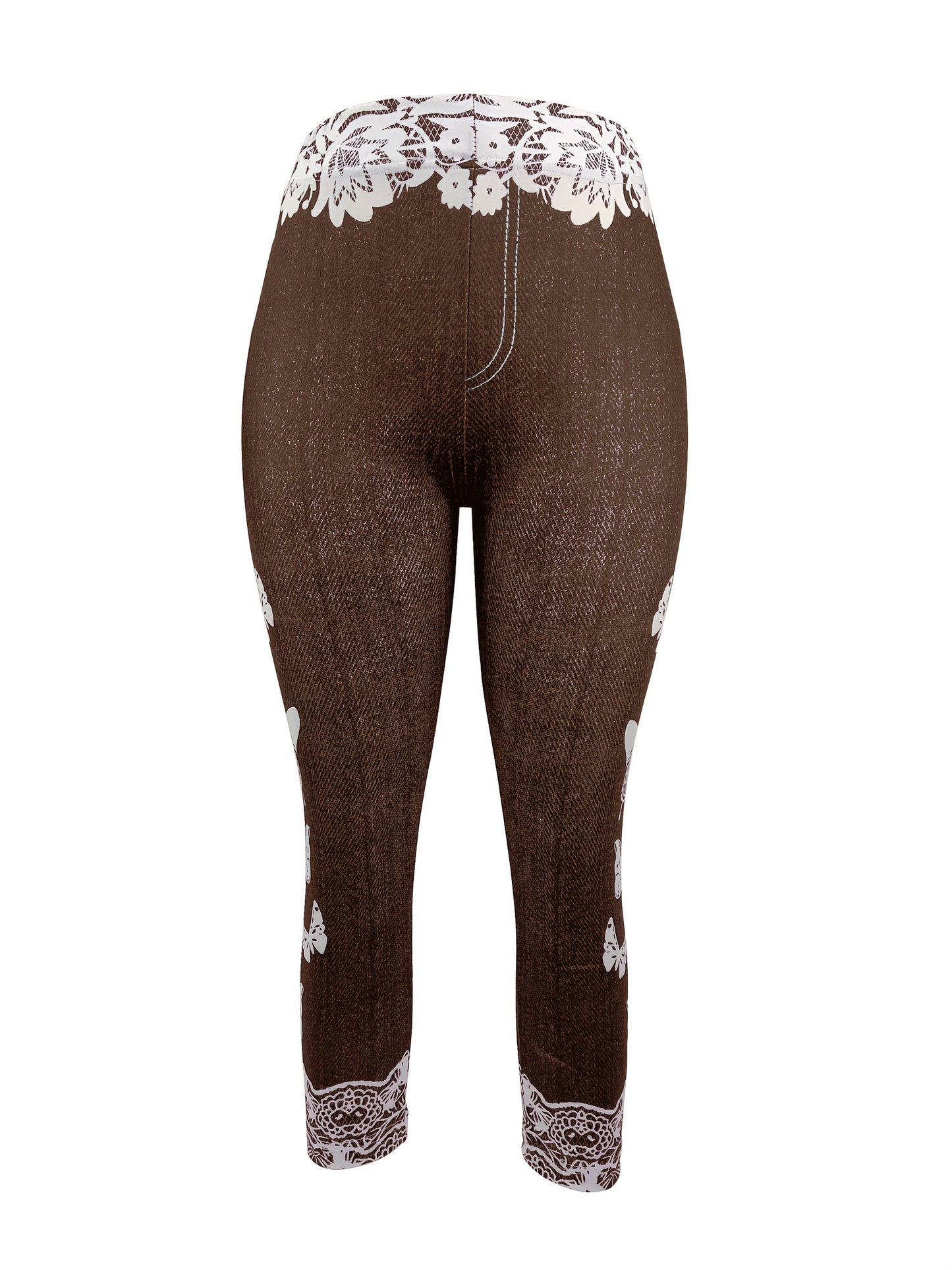 European And American Women'S Pants, Fashionable And Casual, Randomly Printed, Women'S Leggings, Cropped Pants, Tight Fitting