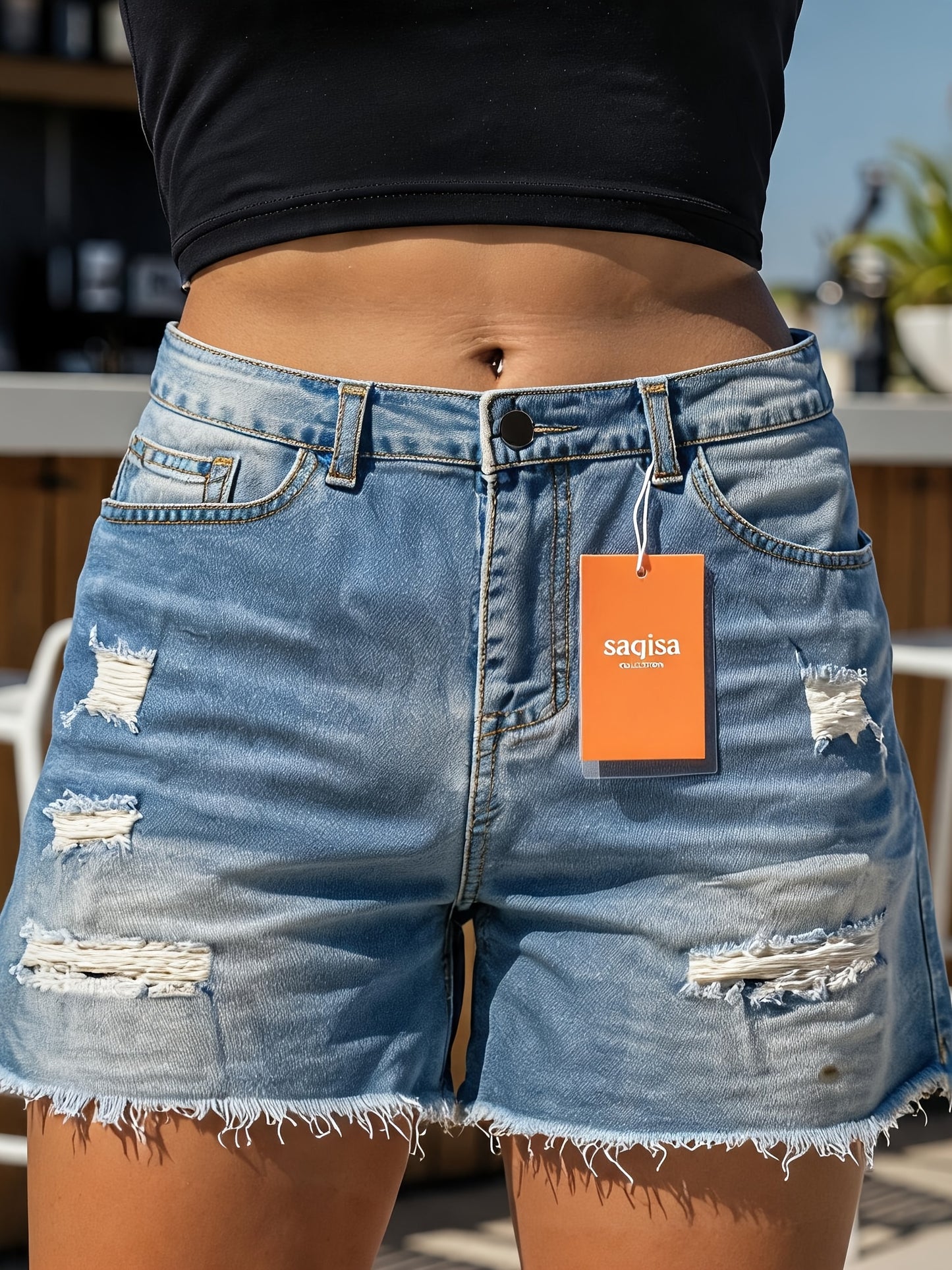 Distressed Fringe Denim Shorts Women'S - High Stretch Retro Summer Shorts with Raw Hem, Fashion Ripped Casual Bottoms for Trendy Outfits