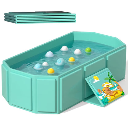 Portable Folding Baby Bath Tub, 7.79gal X 17.7W X 9.8H Inches, Suitable for 0-3 Years, Pink/Mint Green