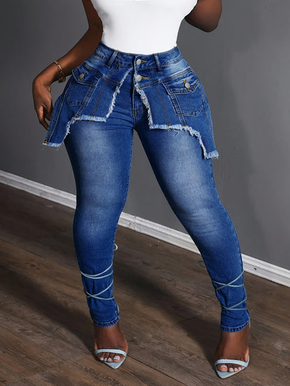 Women'S Plus - Size Skinny High - Waist Jeans for Lifting the Buttocks