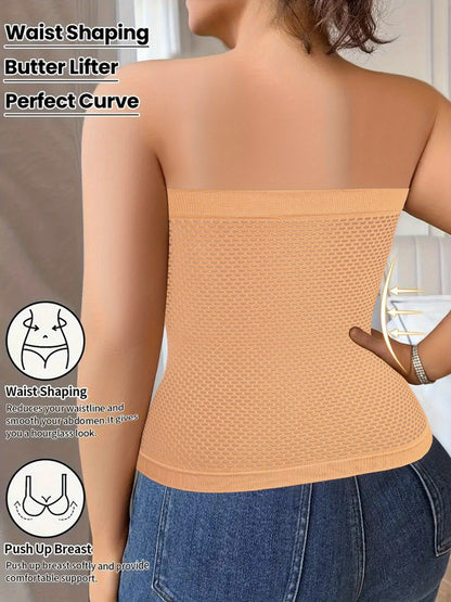 Plus-Size Tummy Control Bodysuit for Women - Comfortable, Breathable Shapewear
