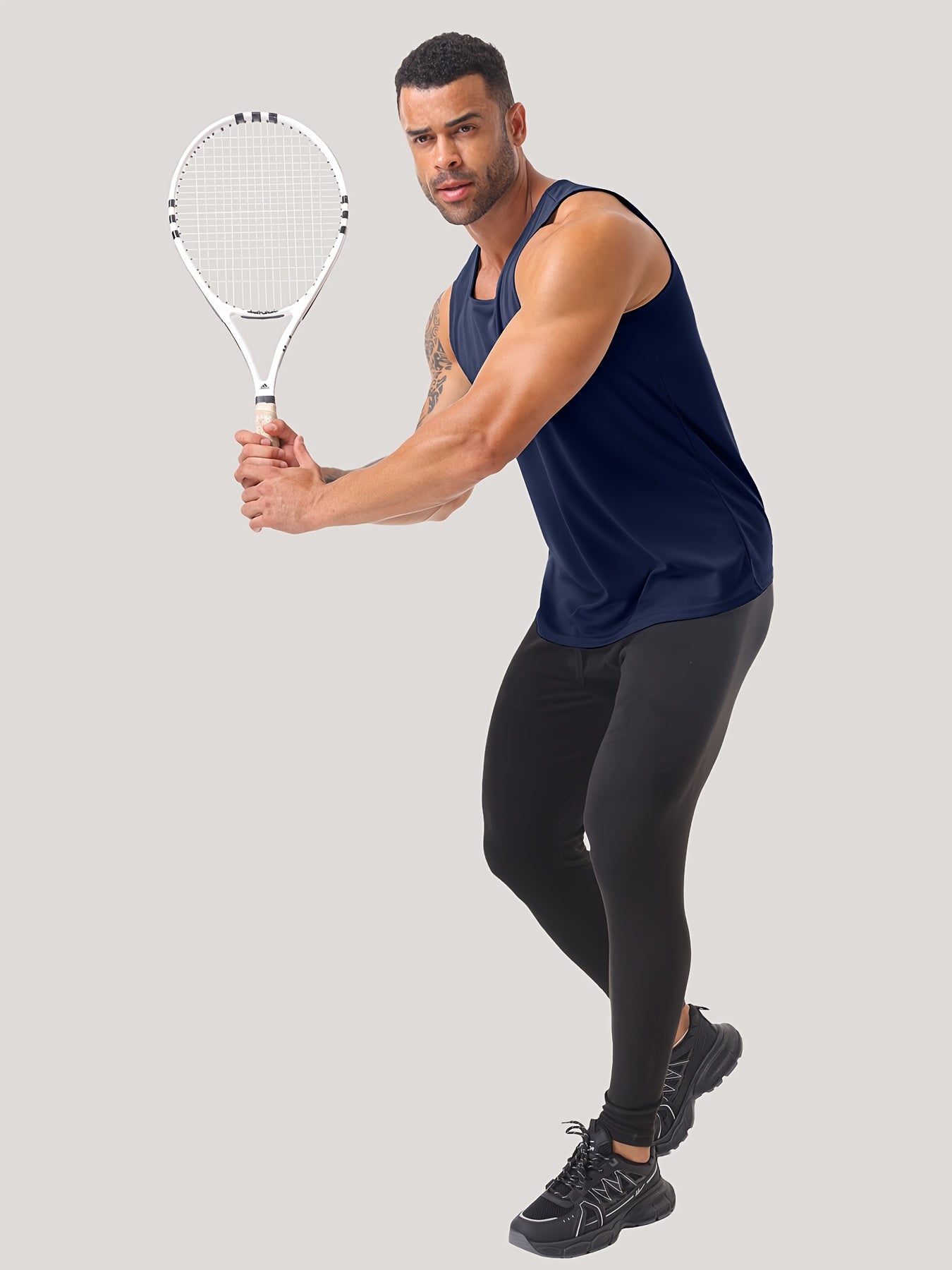 6 Packs Men's Quick Dry Workout Tank Tops Breathable Gym Sleeveless Muscle Shirts for Active Men, Suitable for Fitness, Basketball, Soccer and Running