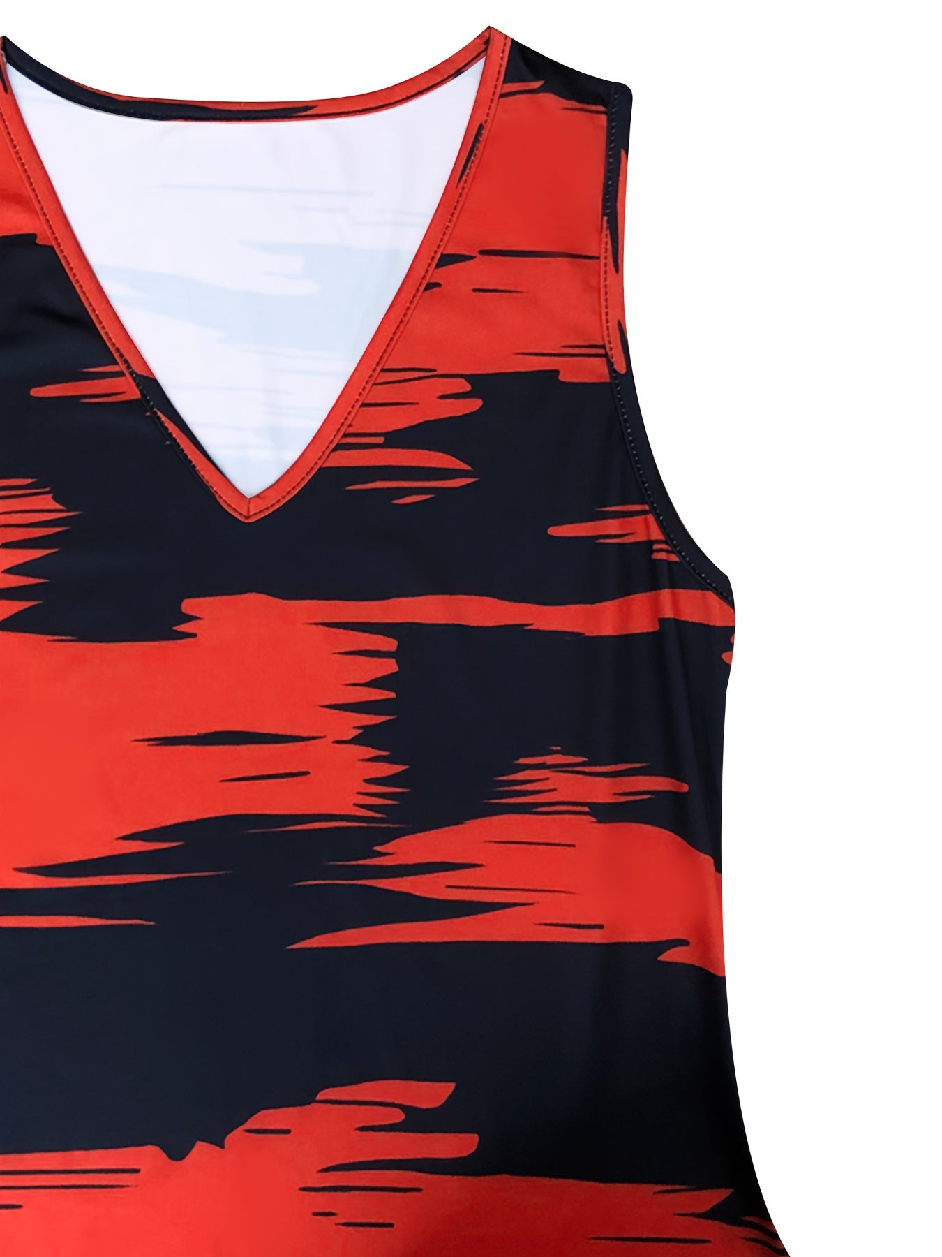 Set of a Sleeveless Tank Top with a V-Neck for Women And Fitted Shorts in a Solid Color