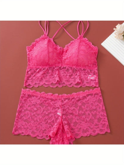 4pcs Set Sexy Comfortable Fashion Casual Lingerie for Women, No Underwire Bra Set with Panties and Camisole