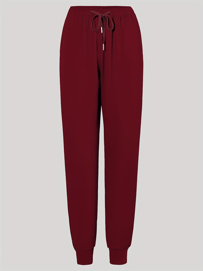 Women'S Frosted Pocket Brush Pants with Elastic Ribbed Toe Binding Work Pants
