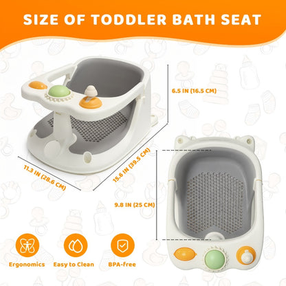 Baby Bath Seat - Non-Slip Soft Shower Safety