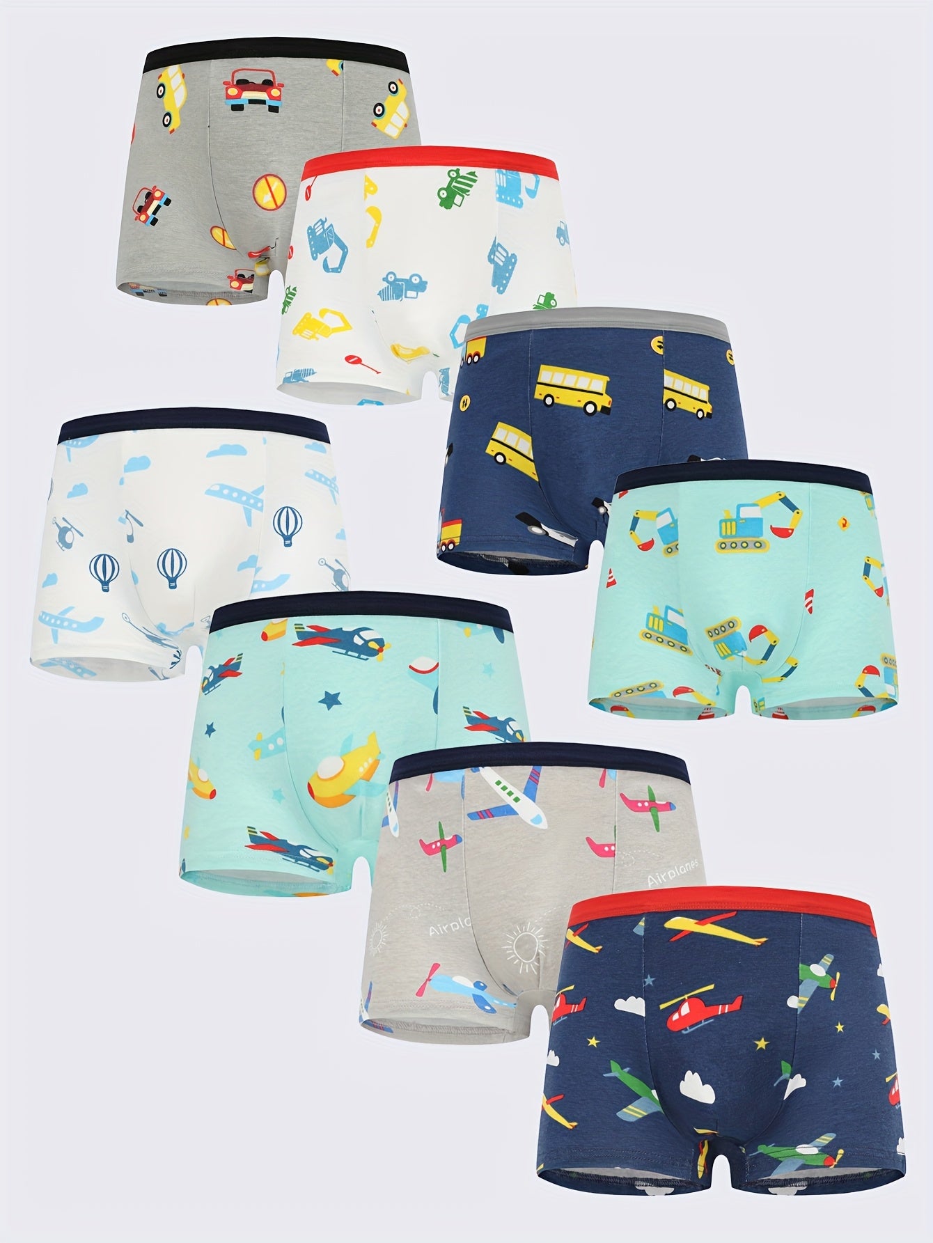 8pcs Boys Cotton Boxer Underwear Soft Comfortable Breathable Cartoon Printed Boys Underwear