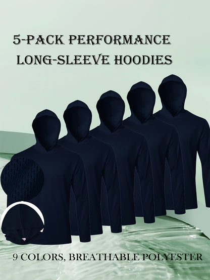 Men's 5 - Pack Performance Long - Sleeve Hoodies