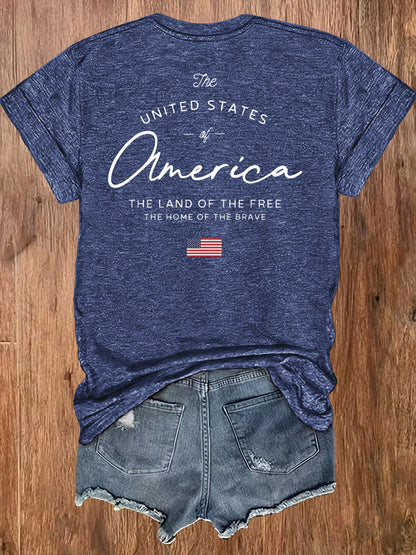 Women' US Flag T-Shirt with 1776 Design & American Symbols - Breathable Short Sleeve Top, Casual Streetwear Blouse-Compatible for - Wear Suitable for Fall Outfits, 4th of, Casual Attire, Machine Washable Non-