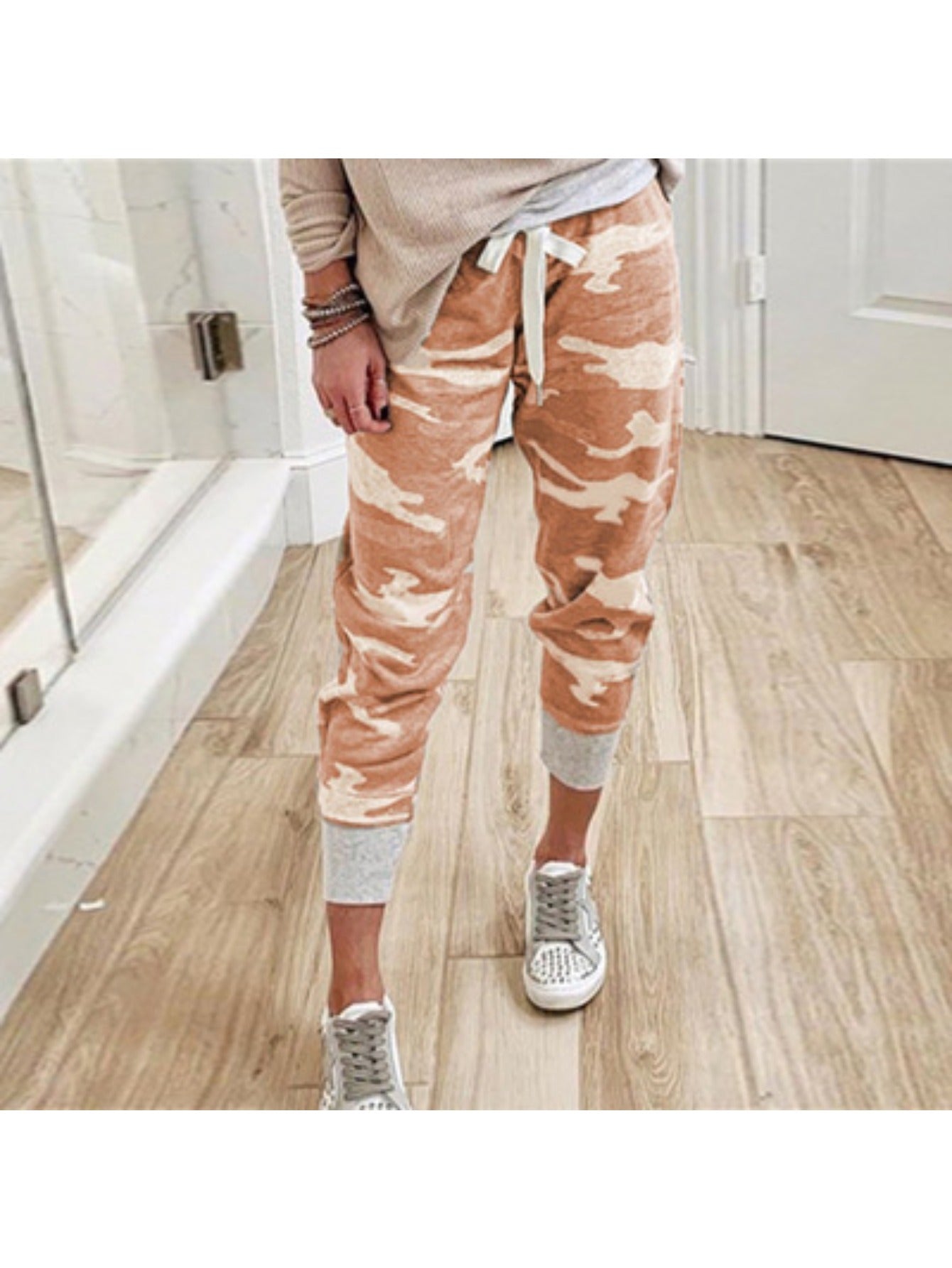 2025 Camouflage Print Joggers for Women, Drawstring Waist Elegant Casual Style, Trousers with Chic Design, Versatile Fashion Essential