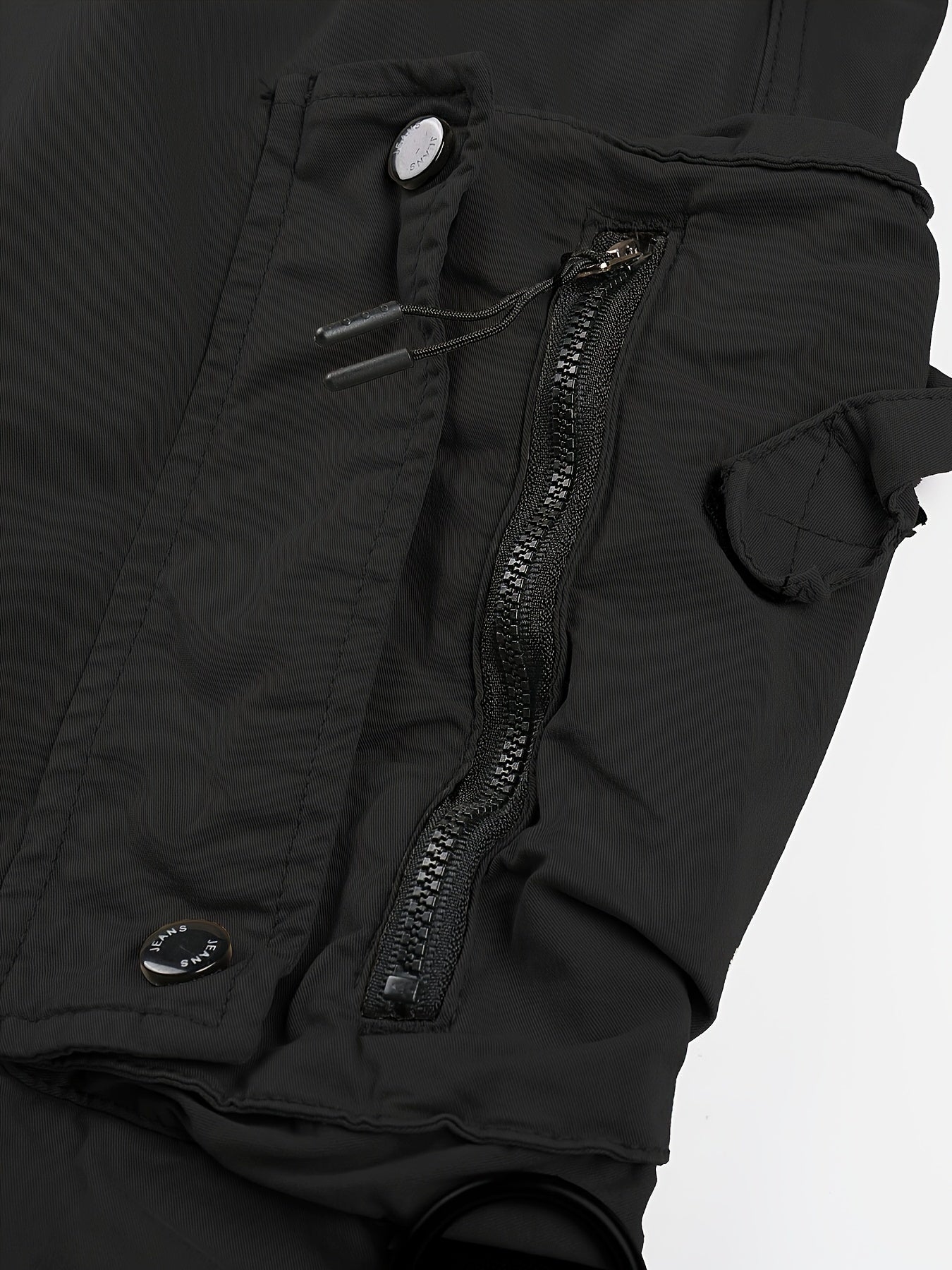 Solid Cargo Men's Casual Long Pants with Multiple Pockets AndButtons, Outdoor Hiking Camping Mountaineering