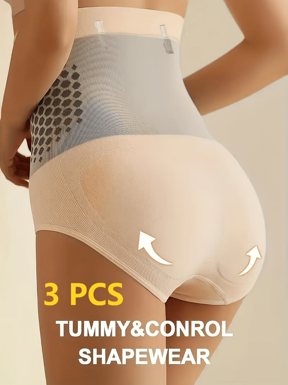 3-Pack Women's High-Waist Shapewear Briefs - Firm Tummy-Control Smoothing