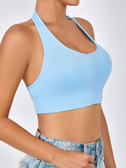 Set of 2 NADIA GO Women'S Seamless Sports Bras - Comfortable And Breathable Tops for Yoga And Workouts, Featuring a Racerback Design with Side Stripes, Available in Light Gray And Black, Sleeveless for Gym Activities, Running, And Pilates