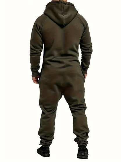 Men's Hooded Coveralls - Full-Zip One-Piece Design Style 3109