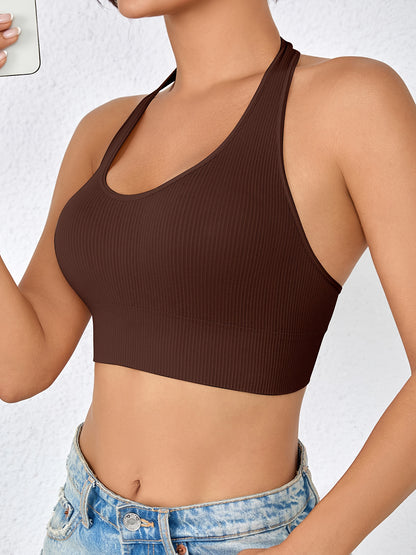 Set of 2 NADIA GO Women'S Seamless Sports Bras - Comfortable And Breathable Tops for Yoga And Workouts, Featuring a Racerback Design with Side Stripes, Available in Light Gray And Black, Sleeveless for Gym Activities, Running, And Pilates