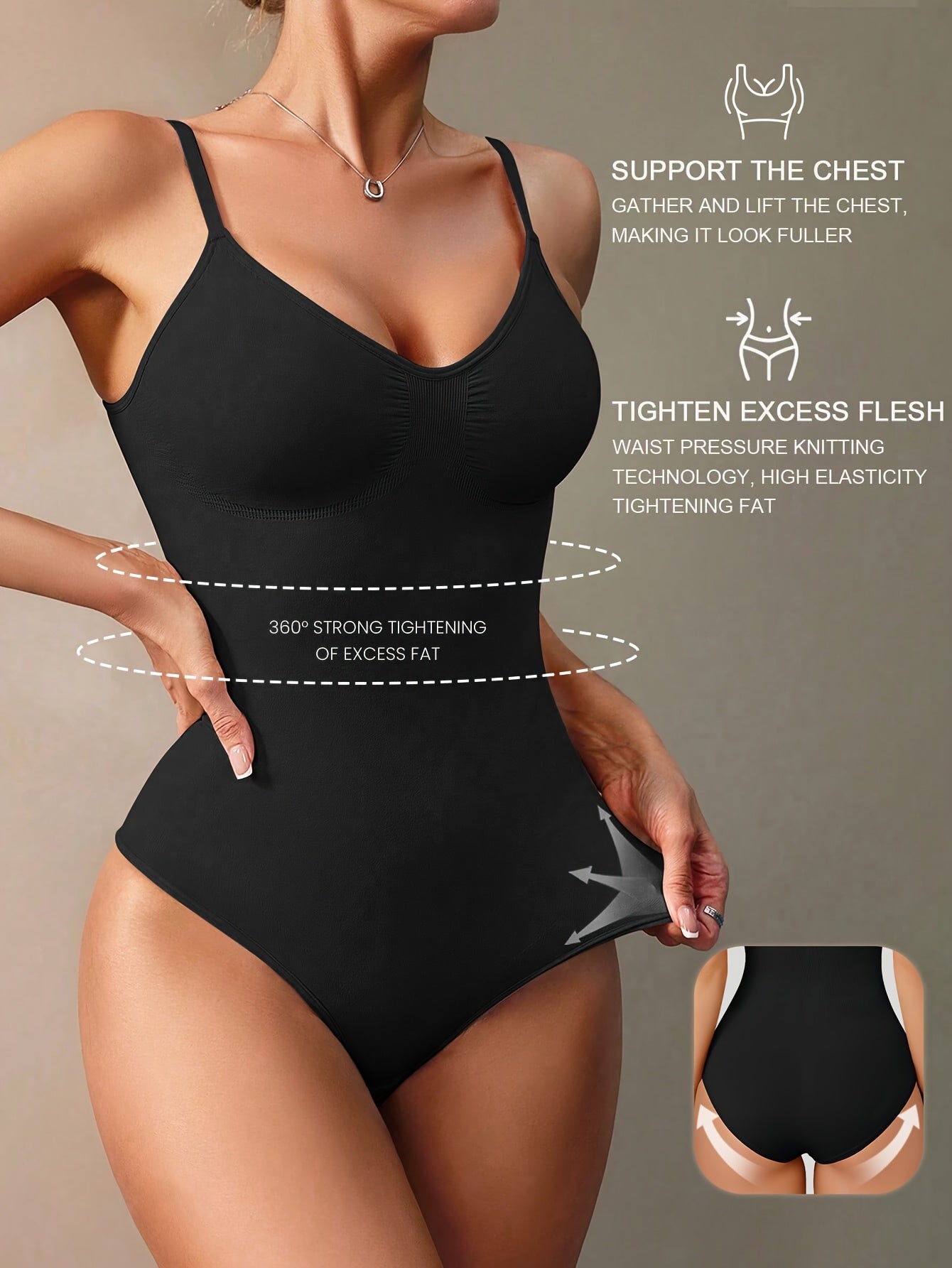 1pc Women'S Suspender Casual Thong Jumpsuit, Fabric Breathable And Comfortable, Suitable for Daily Casual Wear, Shopping, Dating, All Seasons