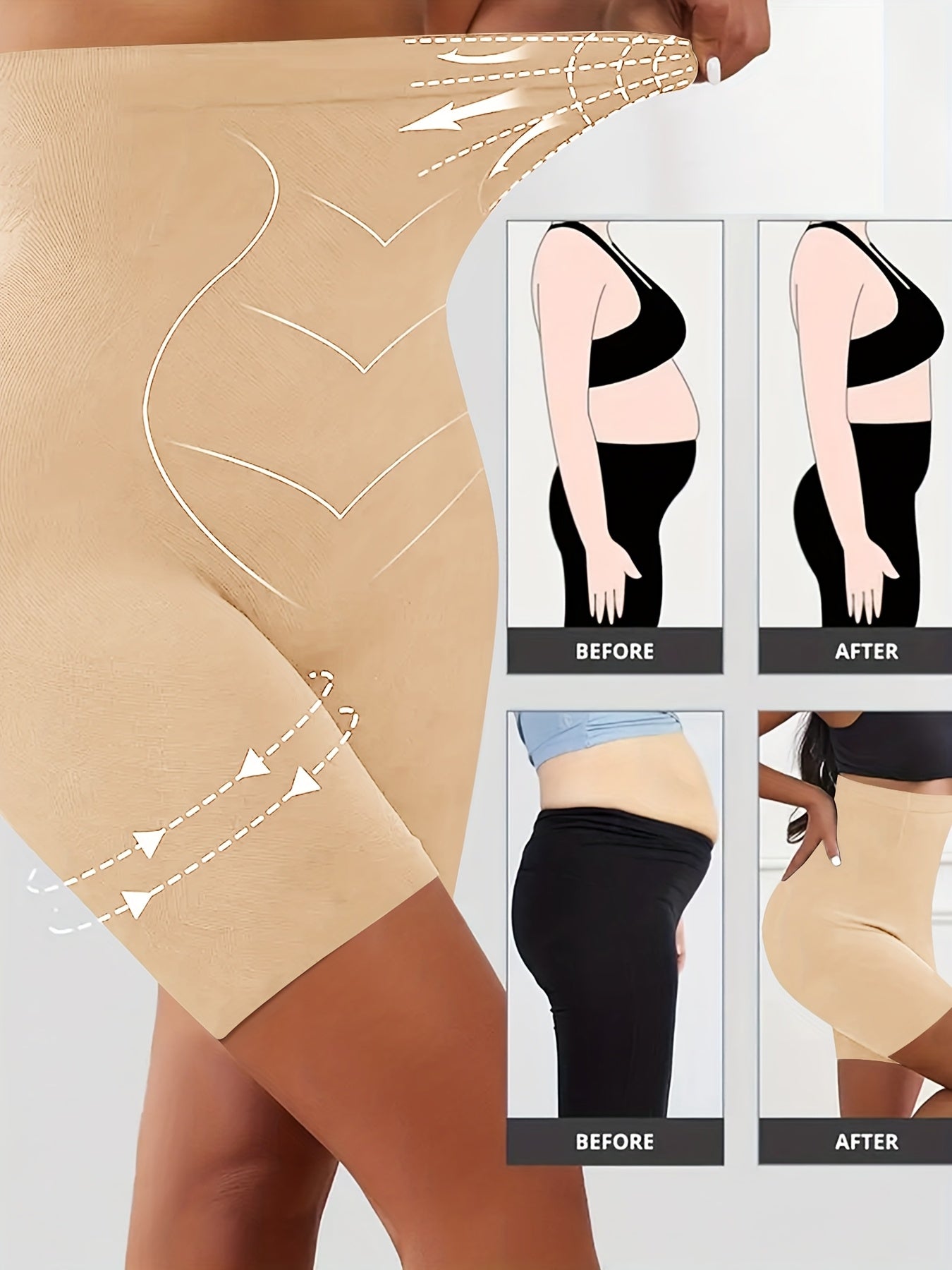 Plus Size Women'S Shaping Leggings Shaping Tummy-Control Shorts Shaping Underwear Leggings Plus Size Women'S Underwear