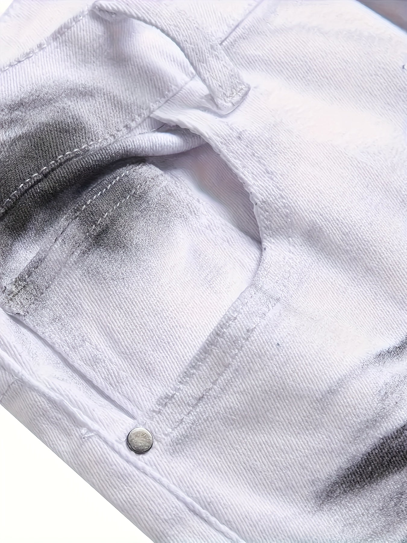 Men'S Print Jeans Stretch Casual Slim Long Casual Pants | Mid Waist, Regular Fit, Zipper Fly, All-season, Washed Detail