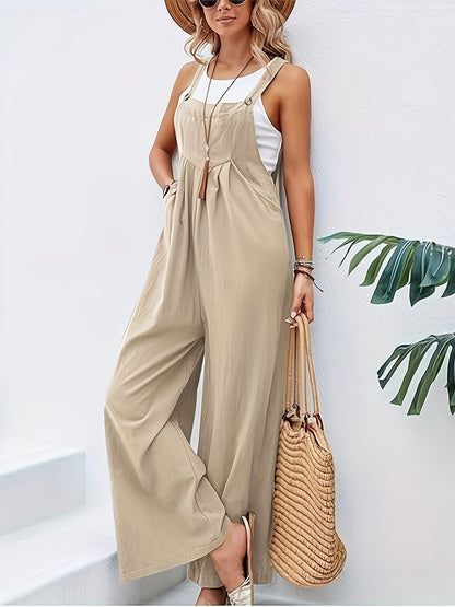 Scacto 2025 Summer Comfortable Women's Casual Loose Clothing Jumpsuit Y2k Fashion Overalls Square Collar Sleeveless