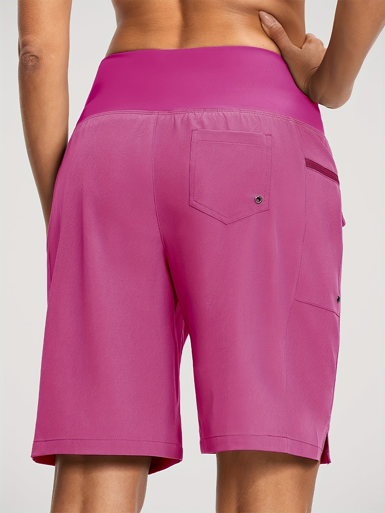 Women's 9" Quick Dry High Waisted Swim Board Shorts with Zipper Pockets 50+ Beach Shorts for Women with Liner