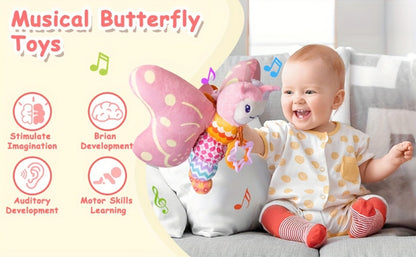 Butterfly Baby Sensory Toy with Rattle – Crinkle Plush Soother