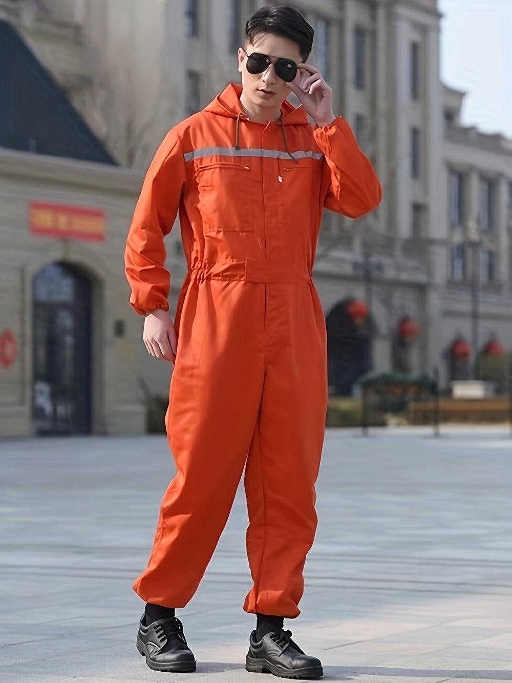 Unisex Work Coveralls - Multi-Zipper Pocket Design