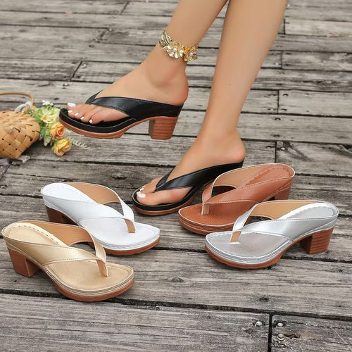 [Chunky Heel Sandals] Chunky Heel Sandals for Women This Summer, Featuring a Comfortable, Versatile, And Stylish Design., Women Shoes