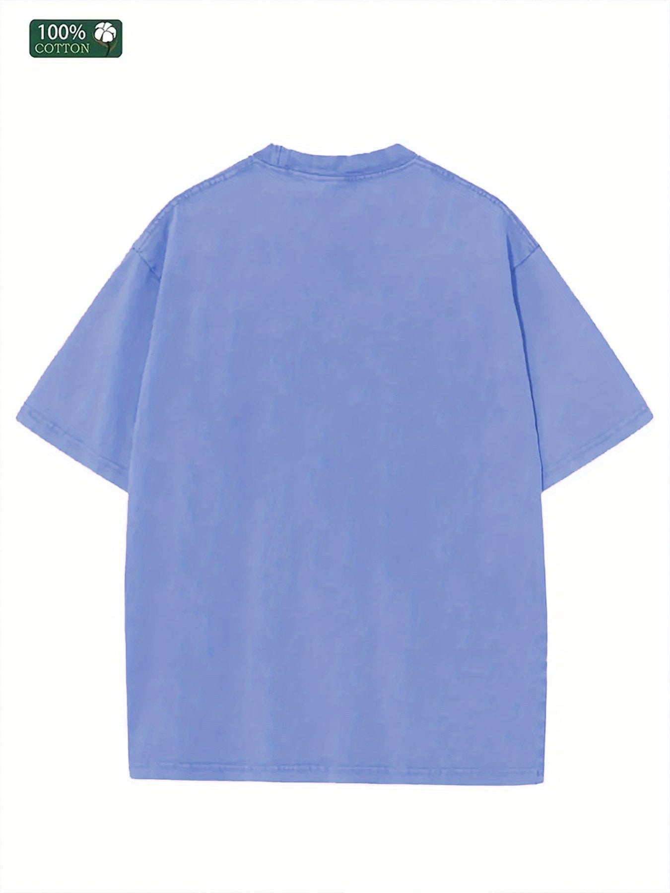 Color Letter Printed Joyful Face Pattern GOD IS GOOD ALL THE TIME Short-sleeved T-shirt Men's and Women's Loose Casual Trendy Tops, Old Washed Cotton Double-sided Casual Tops, Suitable for Holidays, Going Out, Home, Outdoor, Gift Giving and Other