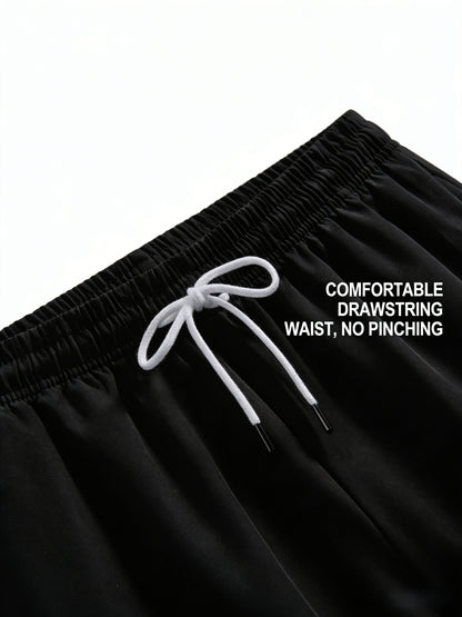10-pc Men'S Casual, Loose-Fitting, Quick-Dry Pants: Lightweight, Breathable Men'S Pants with an Elastic Waistband, Loose Fit, And Pockets - Perfect for Everyday Wear at Home