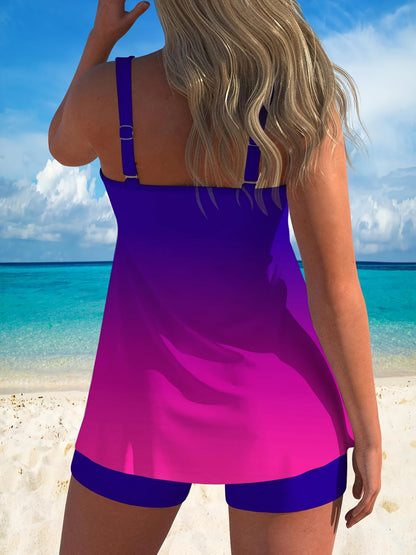 Adorable Skeleton-Themed Two-Piece Swimsuit for Women, Featuring a Stylish Black Design with a Conservative Double Shoulder Tankini Style, Perfect for a Laid-Back Halloween Look
