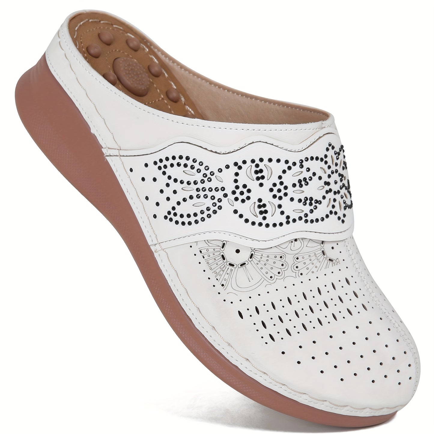Women's Comfortable Wedge Sandals - Arch Support, Platform, Hollow Out Design, Perforated Toe, Heel Cushion, Perfect for Casual Outdoor Summer