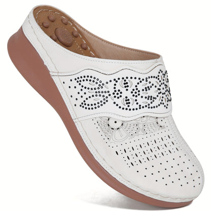 Women's Comfortable Wedge Sandals - Arch Support, Platform, Hollow Out Design, Perforated Toe, Heel Cushion, Perfect for Casual Outdoor Summer