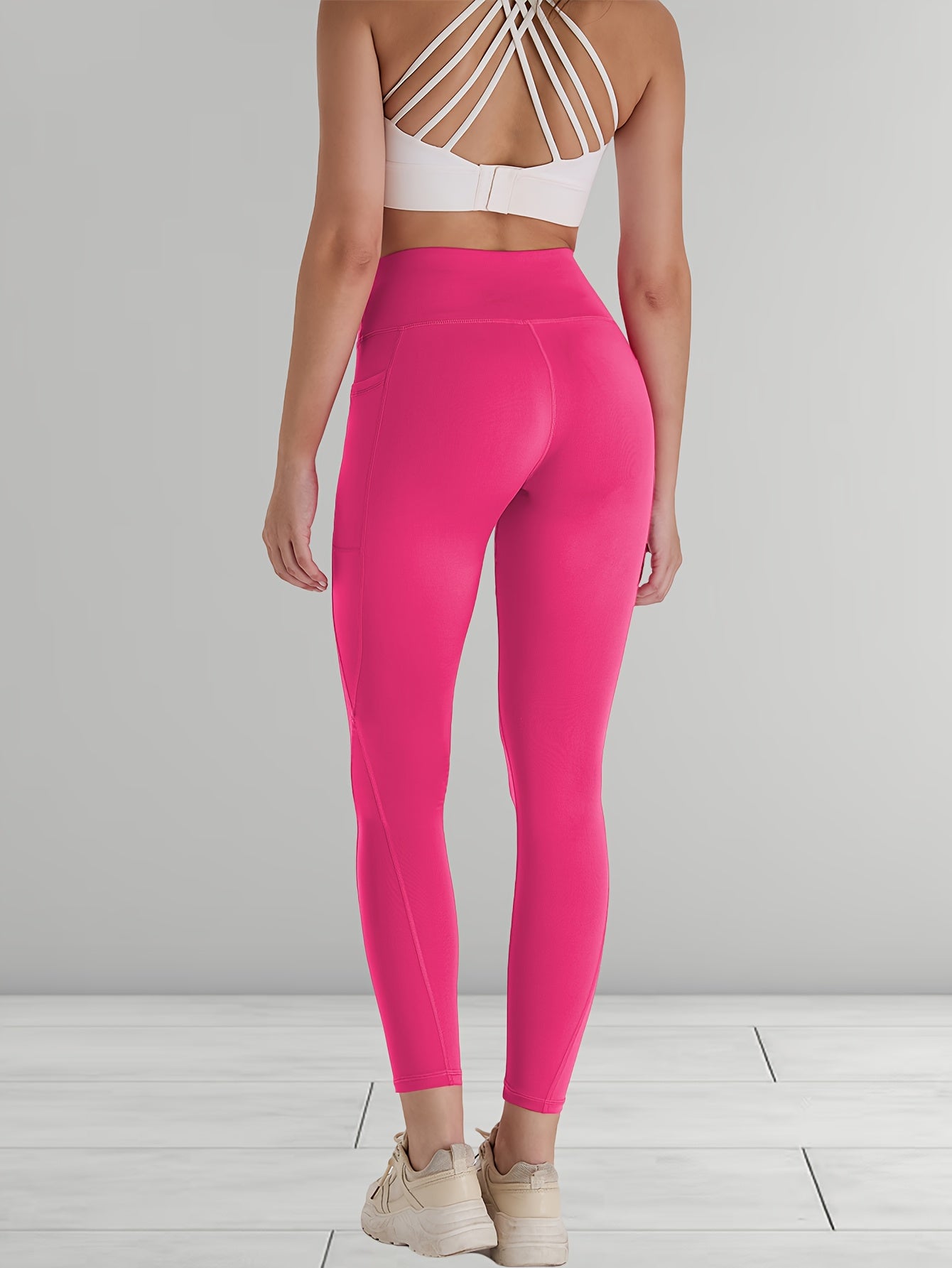 230g Women's Leggings Set of 3 High Waist Breathable with Pockets Compression Tights Multi-Color Suitable for All Seasons Daily Sports Fitness Yoga Shapewear