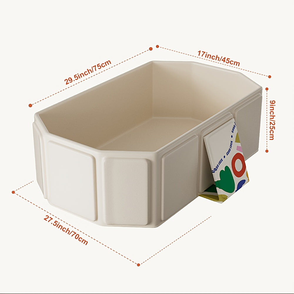 1pc Portable Collapsible Bathtub With Non-Slip Base - Durable, Easy To Store, Odor Free - Perfect For Small Spaces, Travel And Holiday Gifts - Bathroom Essentials