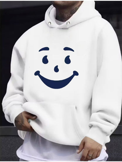 men's Hoodie Sweater in Solid Color with Print Loose Fit for Spring, Autumn and Winter, Christmas Halloween Valentine'S Thanksgiving Festive Streetwear, Soft Comfortable Versatile Casual Attire, Easy Care Machine Washable