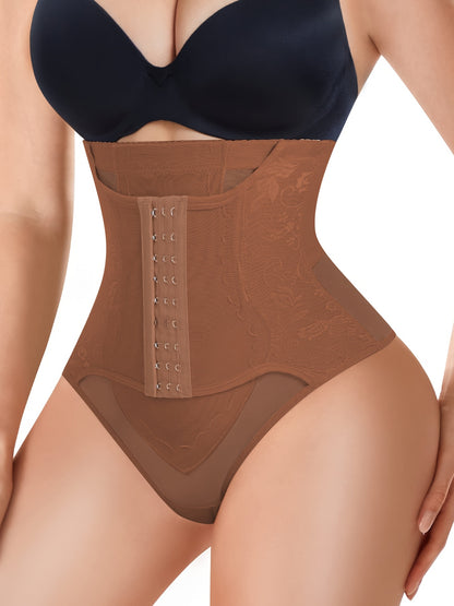 Tummy Control Shapewear With Compression Clasps For Women - High Waisted Tummy Tuck Shaper, Butt Lifting Bodysuit & Fajas Moldeadoras For Elegant Lady