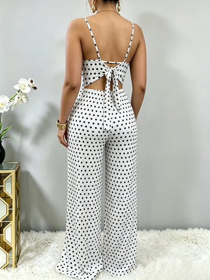 Summer Women'S Polka Dot Print Strapless Jumpsuit